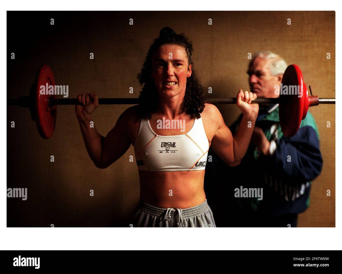 Jane Couch Januar 2000 Weltmeister Boxer im Training bei Ihr Fitnessstudio in der Nähe von Bristol Stockfoto