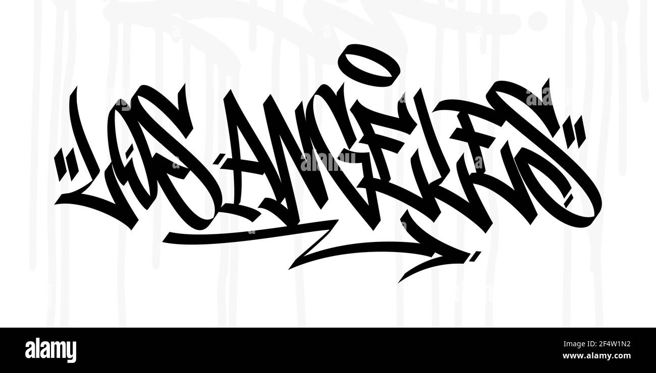 Word Los Angeles Abstrakt Hip Hop Hand Geschrieben Graffiti Stil Vektorgrafik Stock Vektor