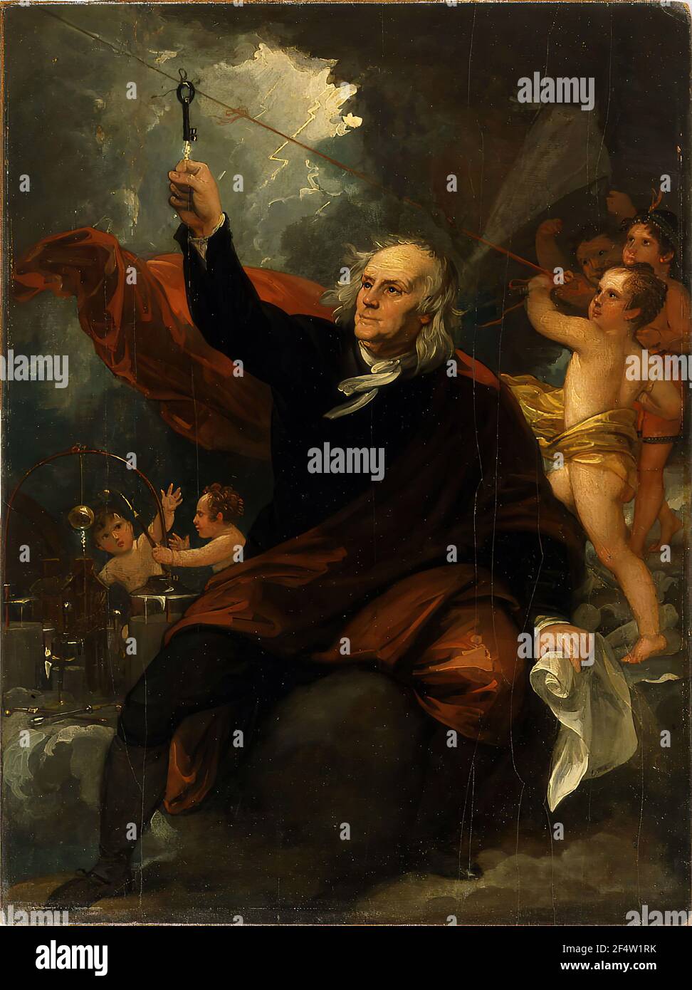 Benjamin West - Benjamin Franklin Zeichnung Elektrizität Himmel C 1816 Stockfoto