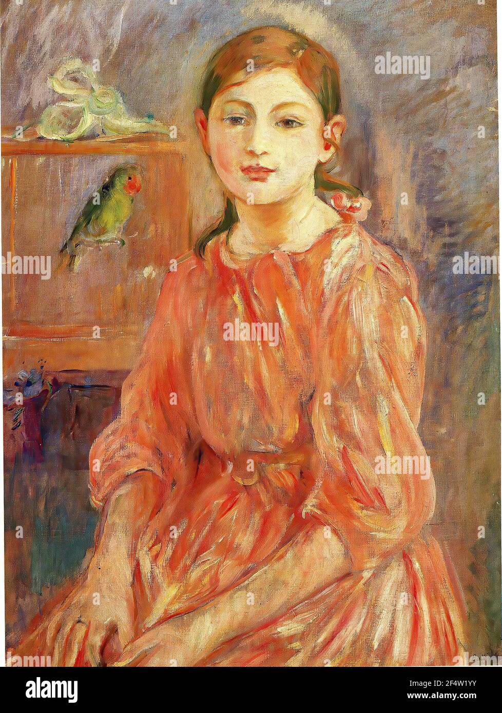 Berthe Morisot - Artist S Tochter mit Sittich 1890 Stockfoto