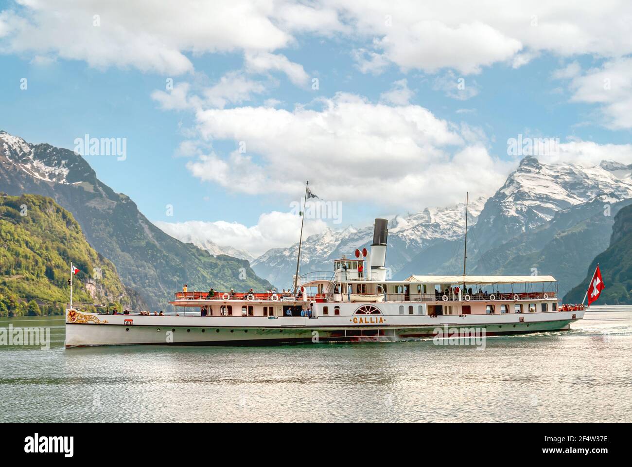 Raddampfer Gallia am Vierwaldstättersee, Schweiz Stockfoto