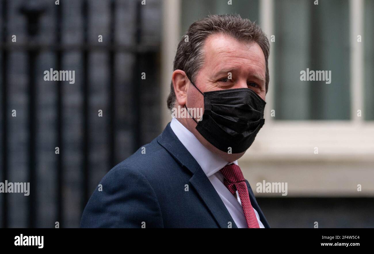 London, Großbritannien. März 2021, 23rd. Mark Spenser, Chief Whip Leaves 10 Downing Street London Kredit: Ian Davidson/Alamy Live News Stockfoto