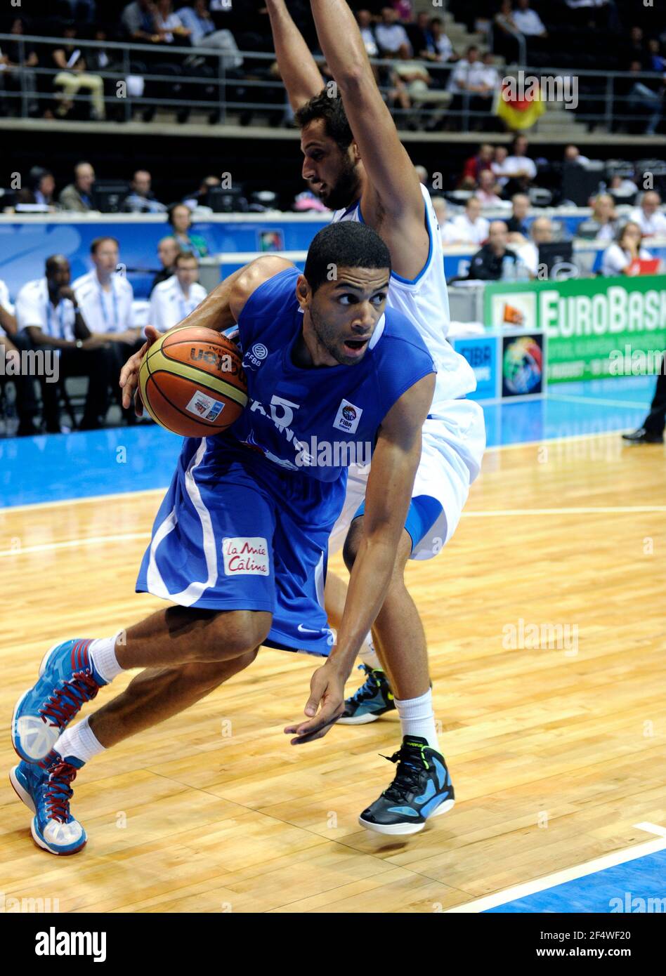 BASKETBALL - BASKETBALL HERREN 2011 - LITAUEN - RUNDE 1 - SIAULIAI - ITALIEN V FRANKREICH - 04/09/2011 - FOTO : JEAN FRANCOIS MOLLIERE / DPPI - NICOLAS BATUM (FRA) Stockfoto