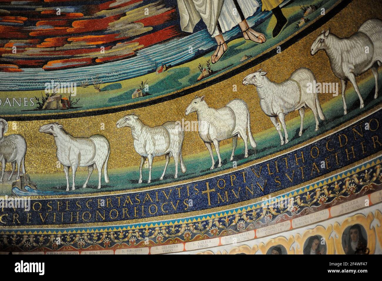 Italien, Rom, Basilica dei Santi Cosma e Damiano, Apsis Mosaik Stockfoto