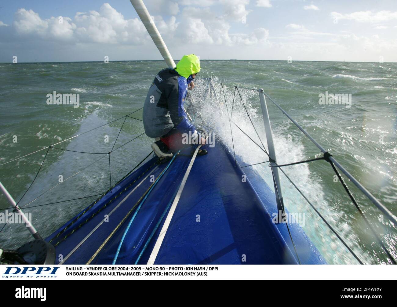 SEGELN - VENDEE GLOBE 2004-2005 - MONO 60 - FOTO : JON NASH / DPPI AN BORD SKANDIA MULTIMANAGER / SKIPPER : NICK MOLONEY (AUS) Stockfoto