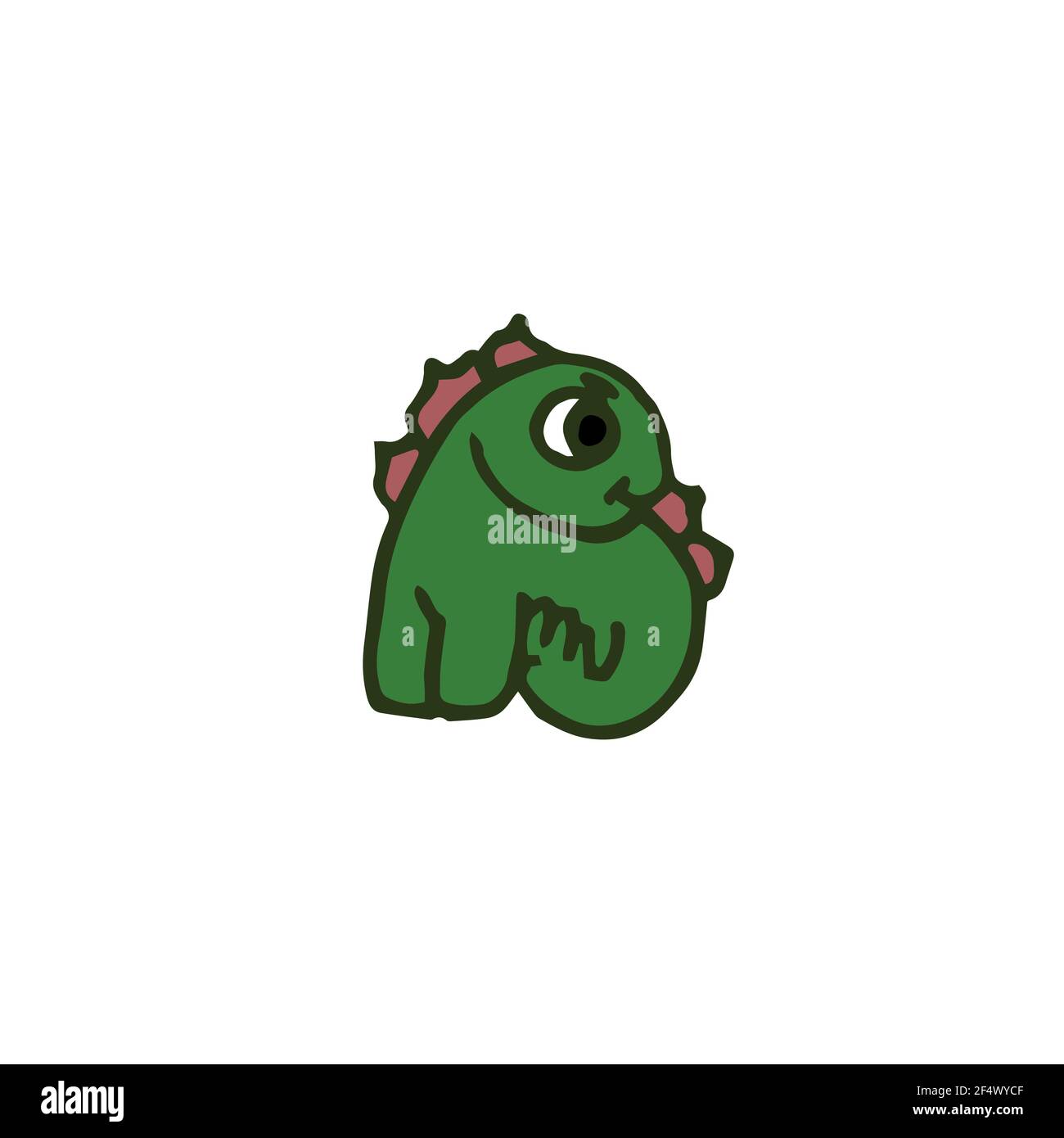 Fröhliche lustige Dinosaurier. Dino-Illustration. Zeichentrickstil. Hand Umriss Zeichnung des Tieres. vektor Stock Vektor