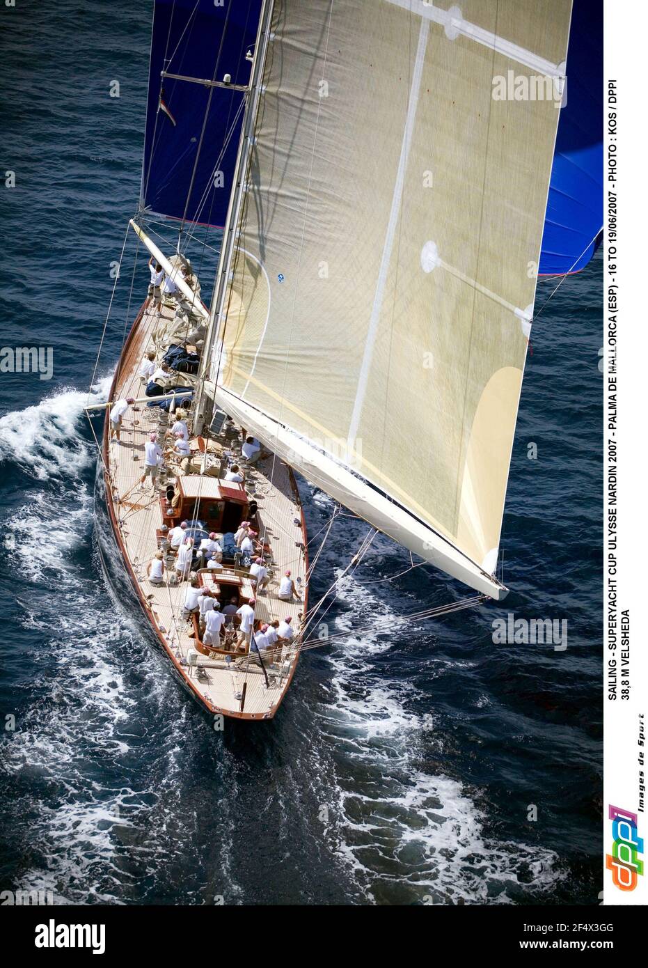 SEGELN - SUPERYACHT CUP ULYSSE NARDIN 2007 - PALMA DE MALLORCA (ESP) - 16 BIS 19/06/2007 - FOTO : KOS / DPPI 38,8 M VELSHEDA Stockfoto