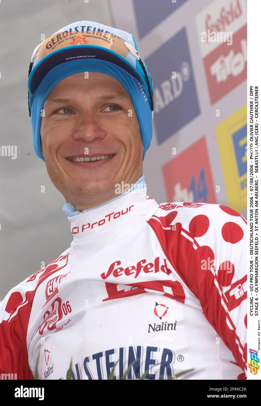 RADFAHREN - UCI PRO TOUR - DEUTSCHLAND TOUR 2006 - 07/08/2006 - FOTO: OLIVIER GAUTHIER / DPPI ETAPPE 6 - OLYMPIAREGION SEEFELD > ST ANTON AM ARLBERG - SEBASTIAN LANG (GER) - GEROLSTEINER Stockfoto