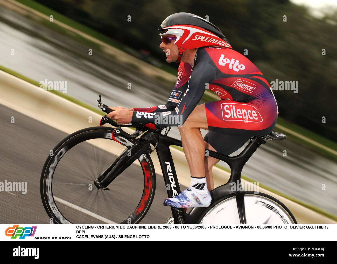 RADFAHREN - CRITERIUM DU DAUPHINE LIBERE 2008 - 08 BIS 15/06/2008 - PROLOG - AVIGNON - 08/06/08 FOTO: OLIVIER GAUTHIER / DPPI CADEL EVANS (AUS) / SILENCE LOTTO Stockfoto