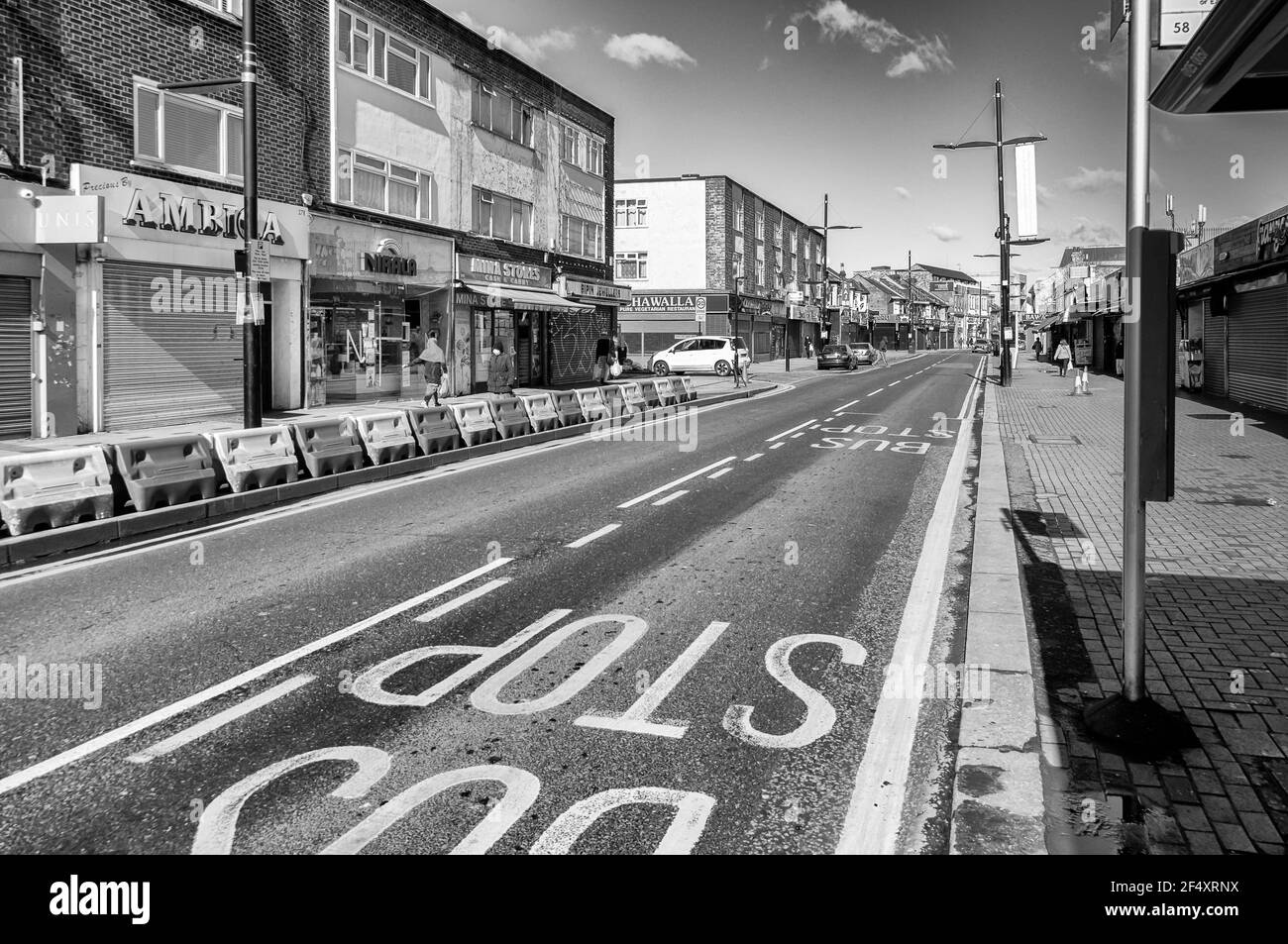 High Street mehrere Geschäfte dauerhaft schließen nach der Coronavirus Sperre, Green Street, monochrom Stockfoto