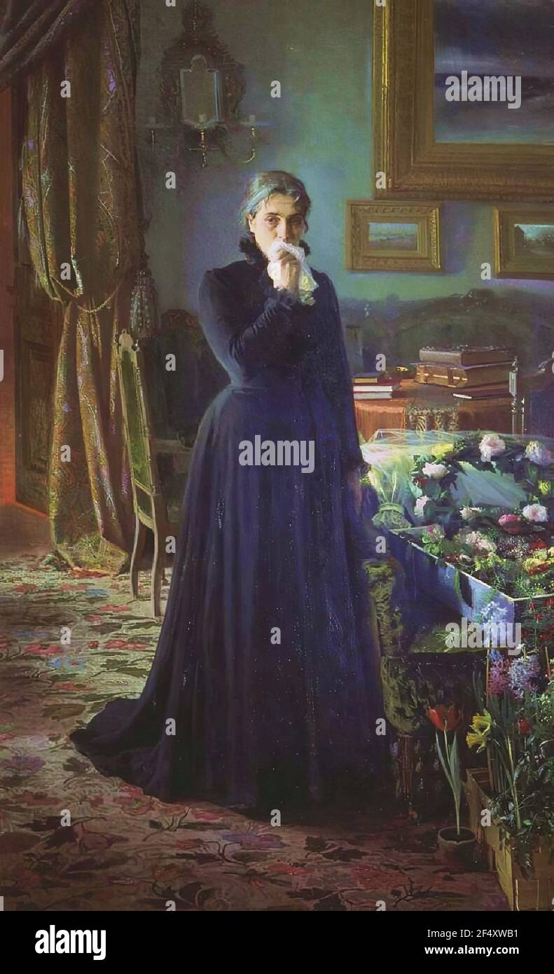 Ivan Kramskoi - Untröstlicher Schmerz 1884 Stockfoto