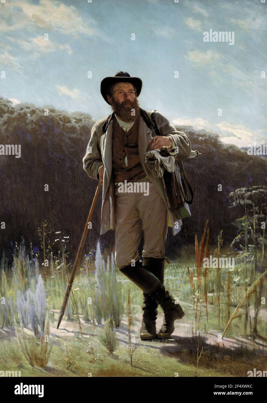 Ivan Kramskoi - Porträtmaler Ivan Shishkin 1873 Stockfoto