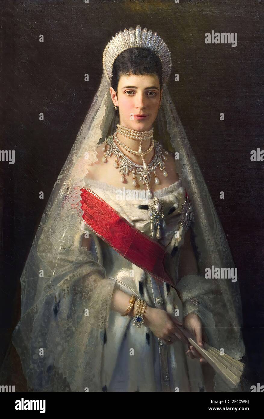 Ivan Kramskoi - Porträt Mari Fjodorovn Geboren Prinzessin Dagmar Dänemark Ehefrau russischer Zar Alexander III C 1880 Stockfoto