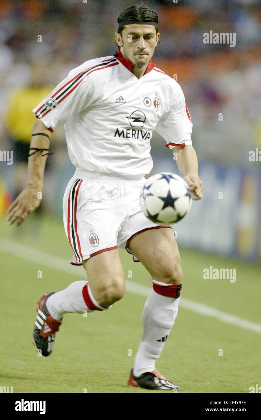 Internationales Freundschaftsspiel zwischen F.C Barcelona und A.C. Mailand im RFK Stadium, Washington DC, USA, Juli 30 2003. Stockfoto