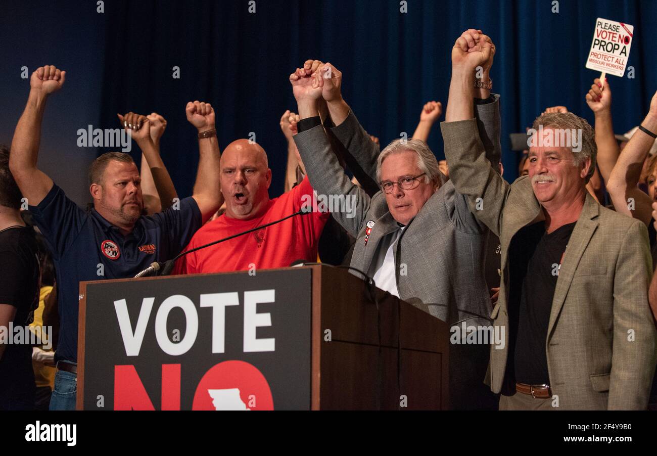 Recht auf Arbeit Gesetzgebung in Missouri besiegt Stockfoto