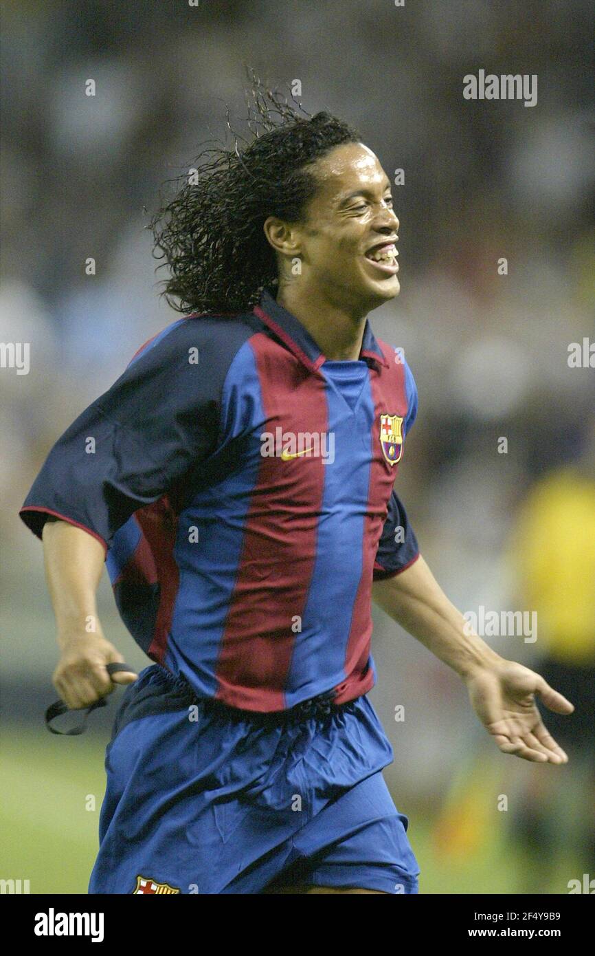 Internationales Freundschaftsspiel zwischen F.C Barcelona und A.C. Mailand im RFK Stadium, Washington DC, USA, Juli 30 2003. Stockfoto