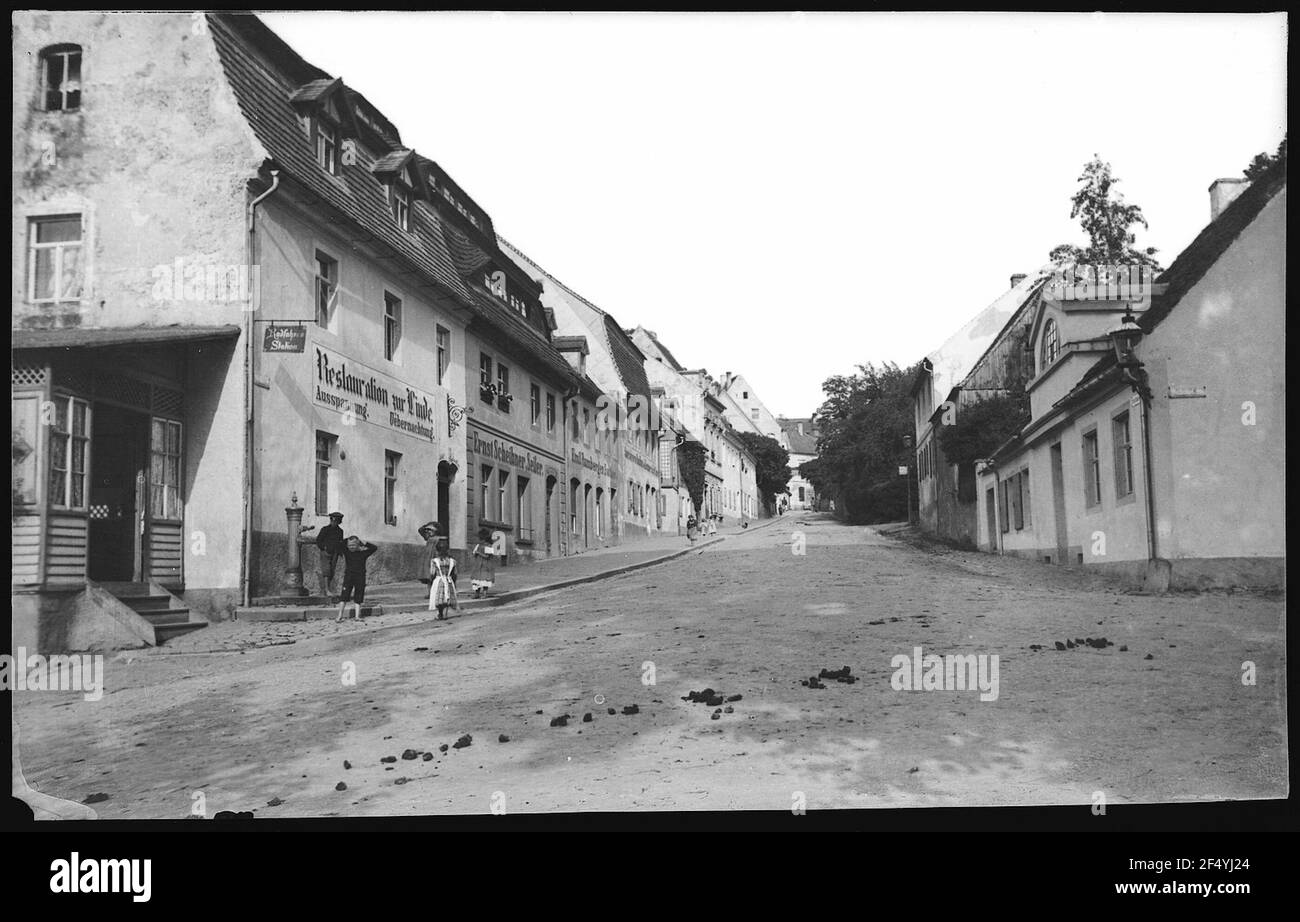 Stolpen. Dresdner Straße Stockfoto