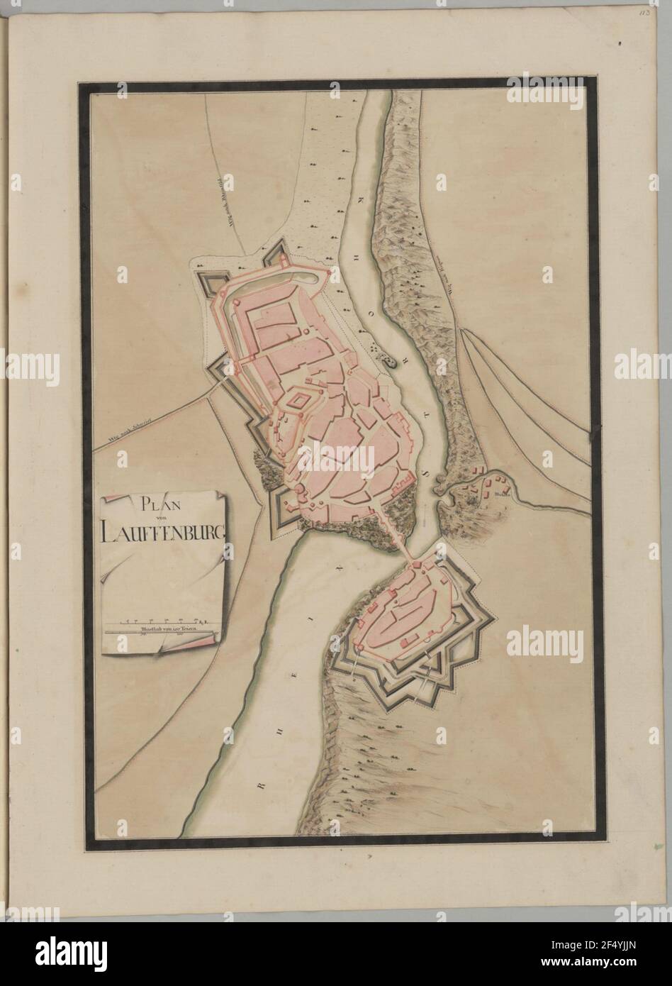 Plan von Laufenburg Stockfoto