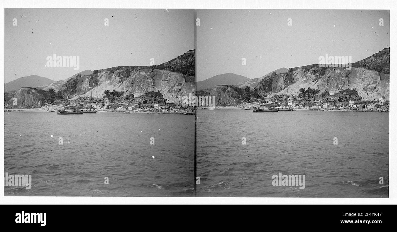 Siedlung auf einer Klippe Stockfoto