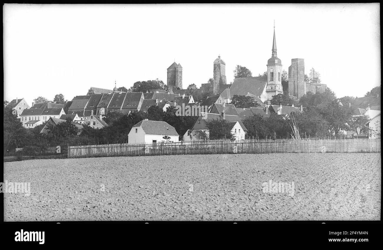 Stolpen. Stadtbild Stockfoto