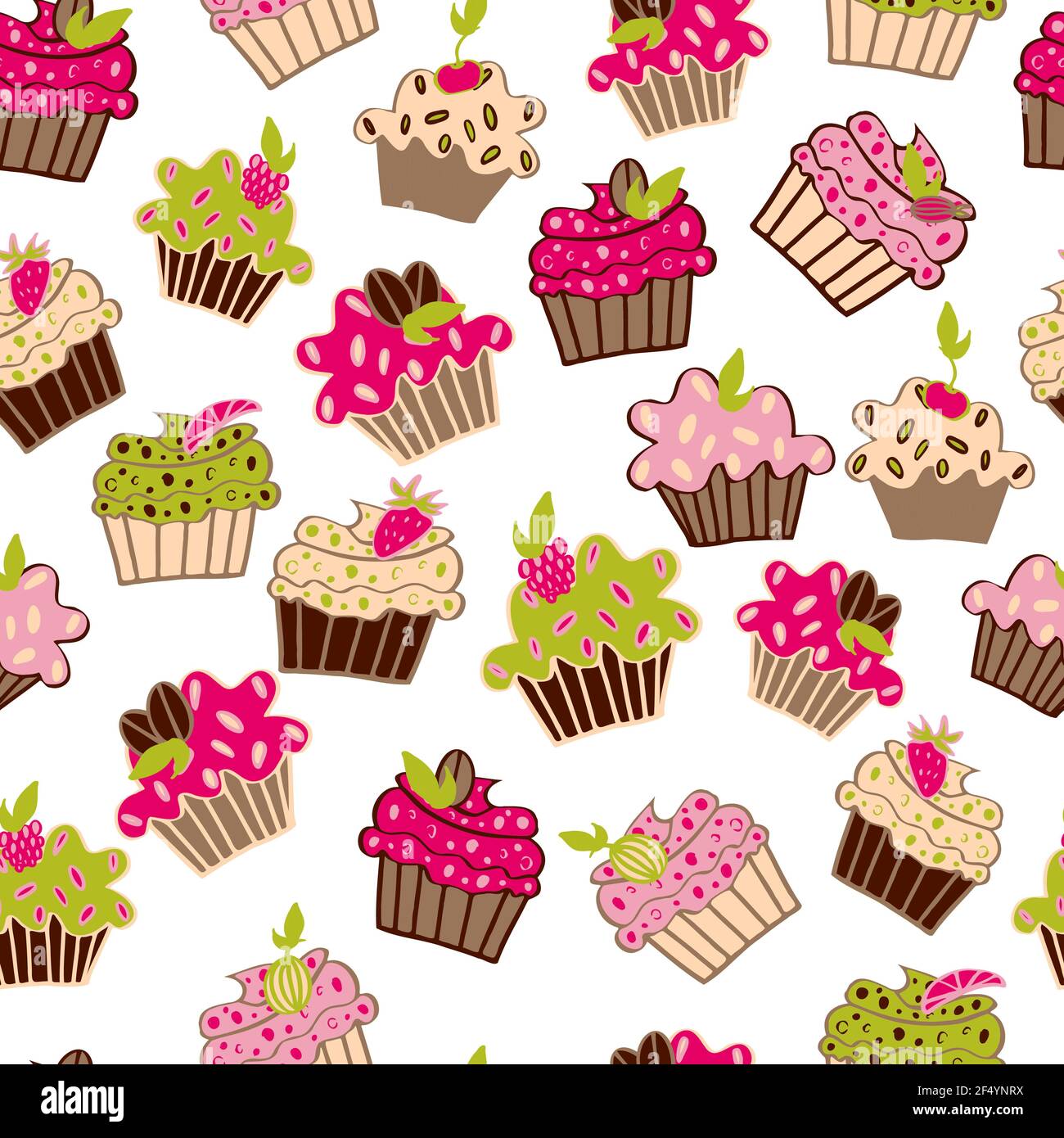 vektor nahtlose Muster niedlichen Cupcakes mit Sternen Stockfoto