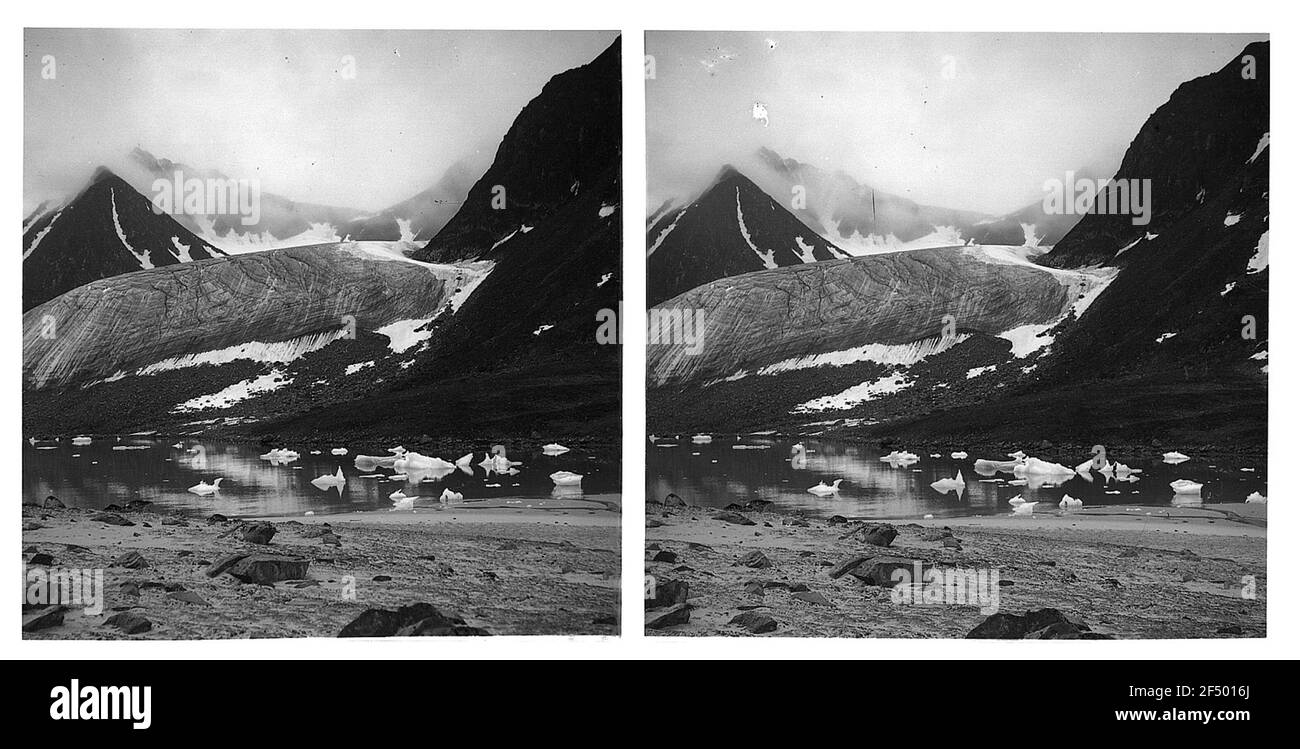 Spitzbergen (Norwegen). Gletscher im Magdalenenfjord Stockfoto