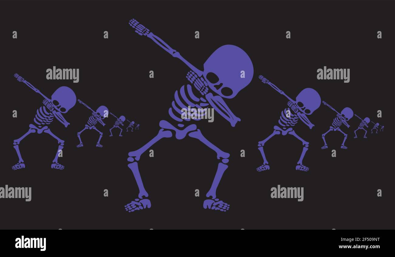 Skeleton dab, EINE Gruppe von Skeletten, die dabbing Stock Vektor