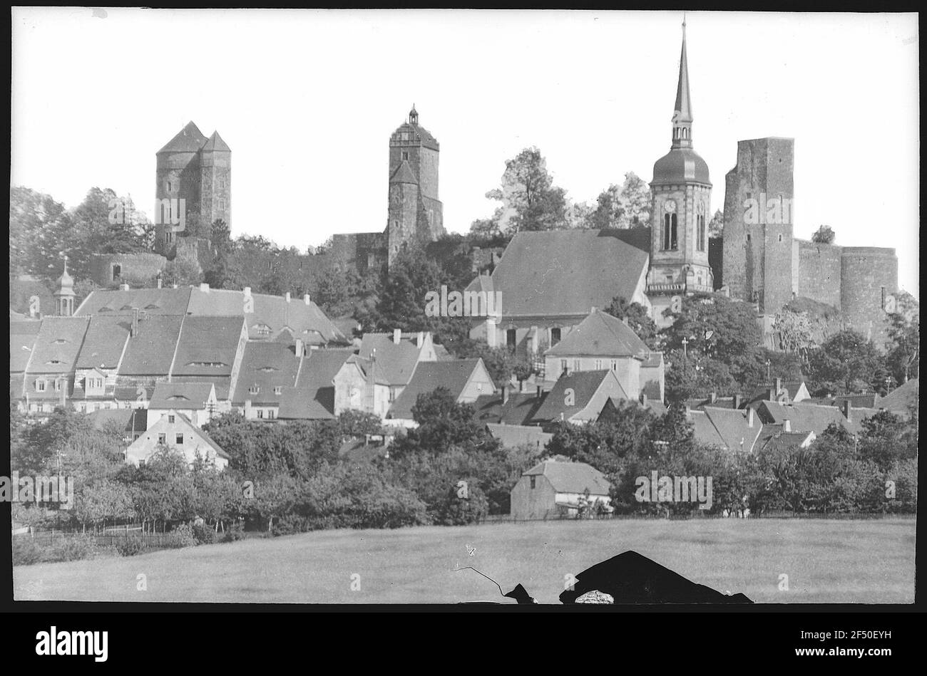 Stolpen. Schloss und Kirche Stockfoto
