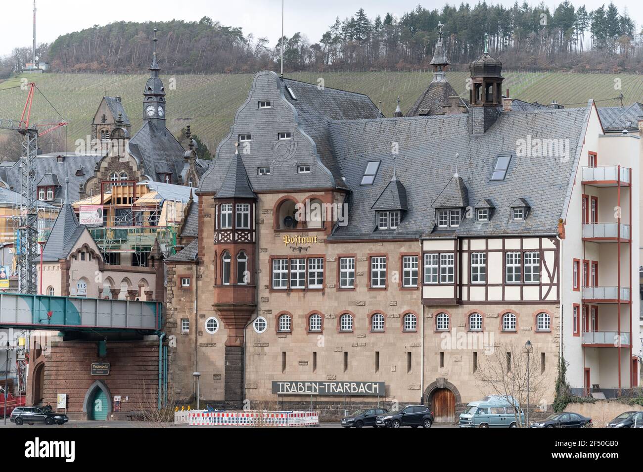 Architektur im Moseltal, Traben-Trarbach, Deutschland Stockfoto