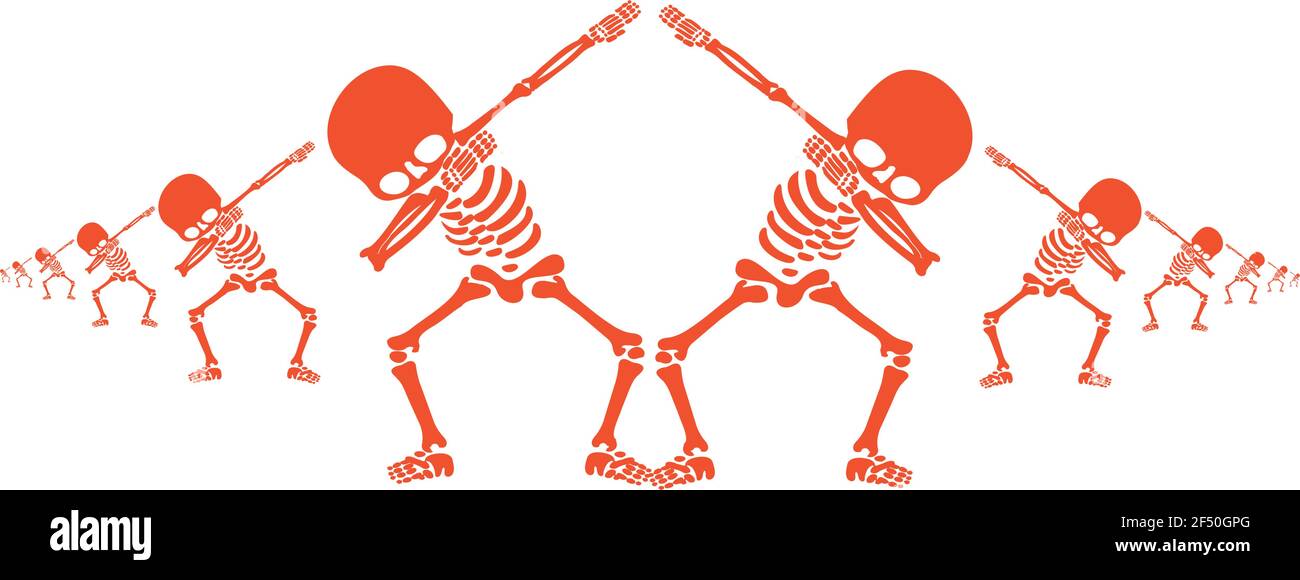 Skeleton dab, EINE Gruppe von Skeletten, die dabbing Stock Vektor