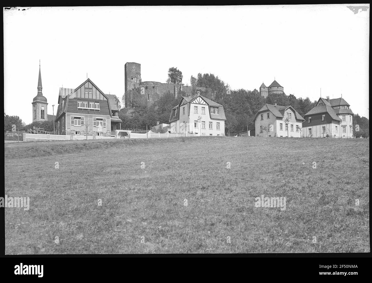 Stolpen. Villen, Burgruinen Stockfoto