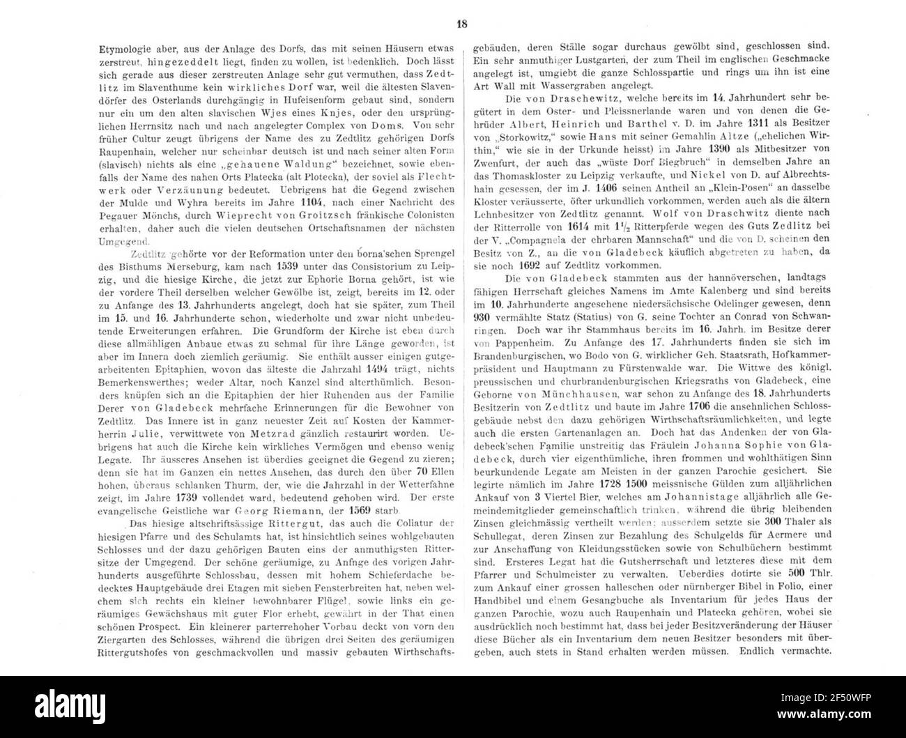 Zedtlitz bei Borna Stockfoto