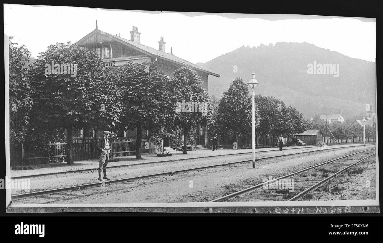 Tichlowitz. Bahnhof Stockfoto