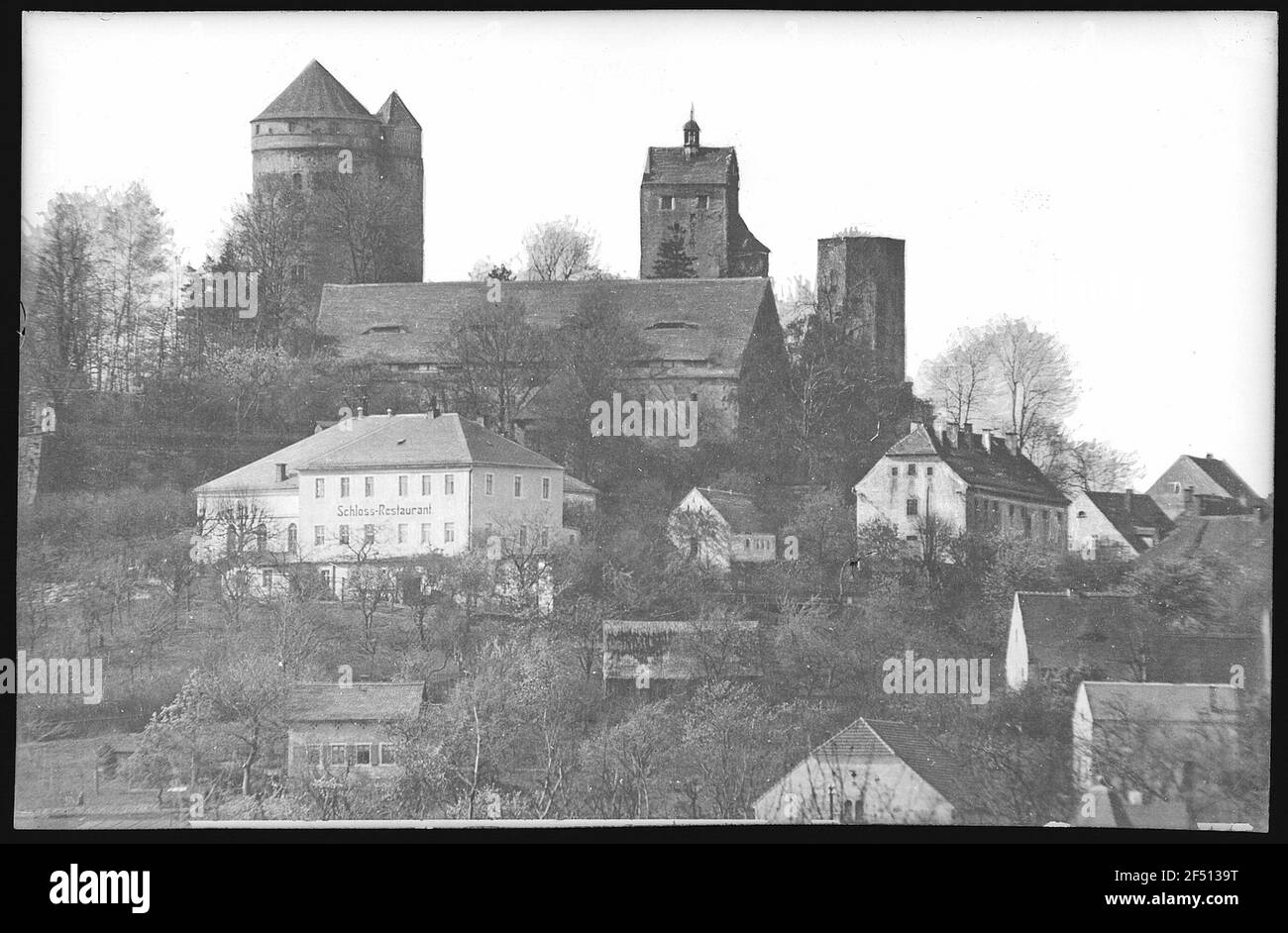 Stolpen. Koselturm, Seimerturm, Siebenspitz Turm Stockfoto