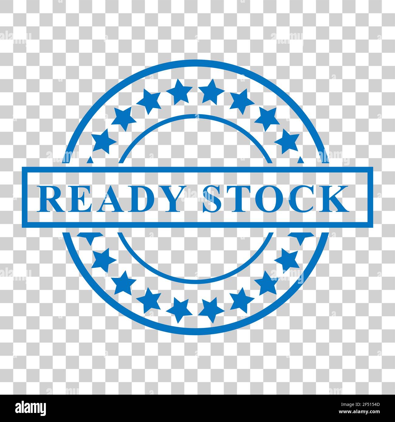 Circle Blue Rubber Stamp, Ready Stock, auf transparentem Effekthintergrund Stock Vektor