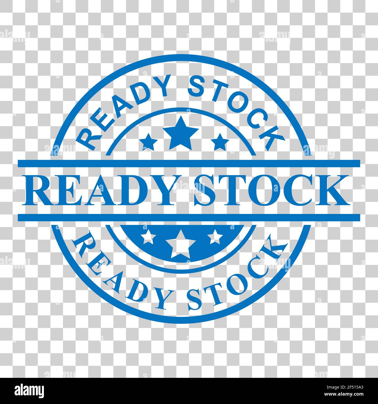 Circle Blue Rubber Stamp, Ready Stock, auf transparentem Effekthintergrund Stock Vektor