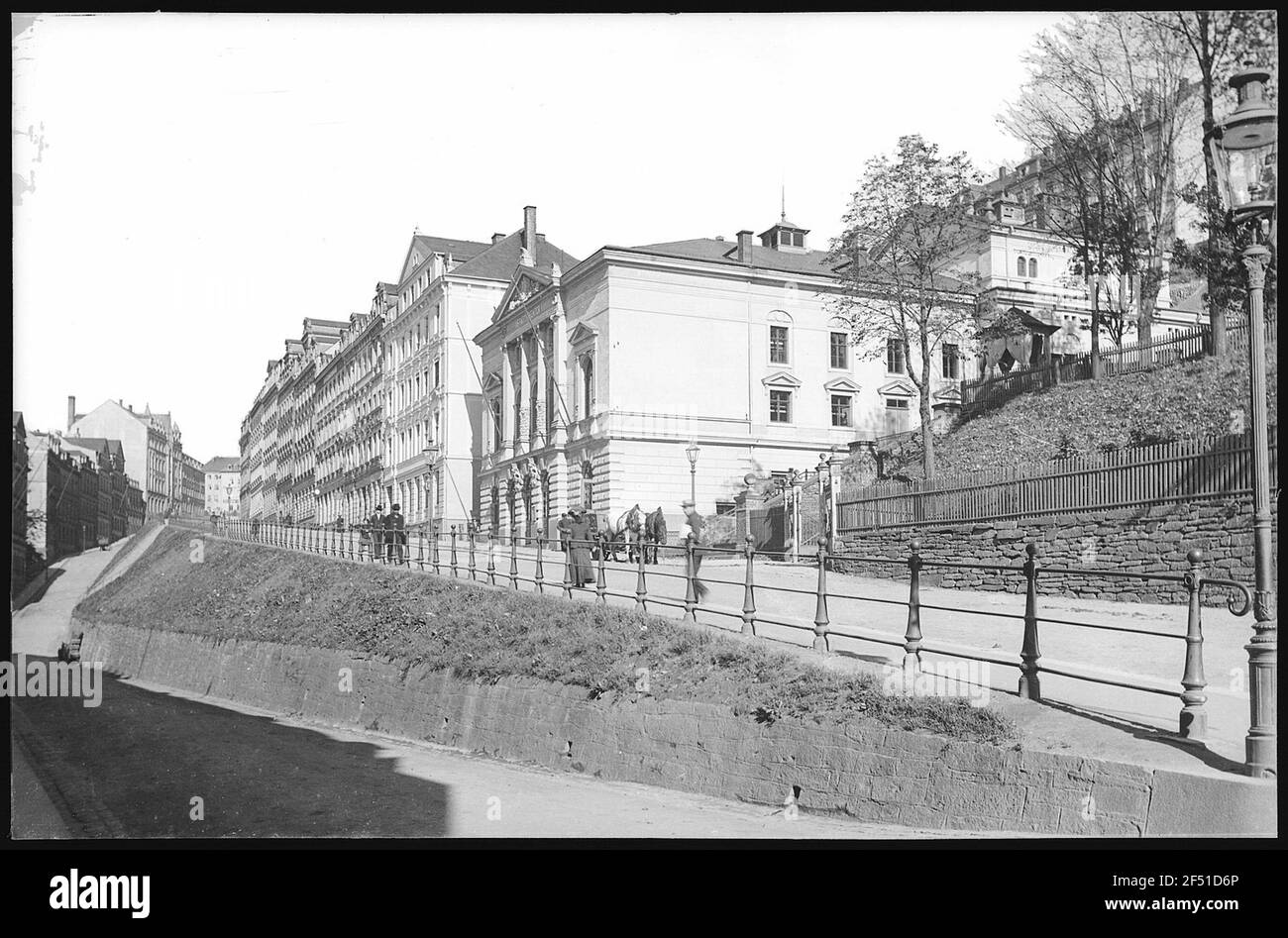 Annaberg. Stadttheater mit Kaiser-Wilhelm-Straße Stockfoto