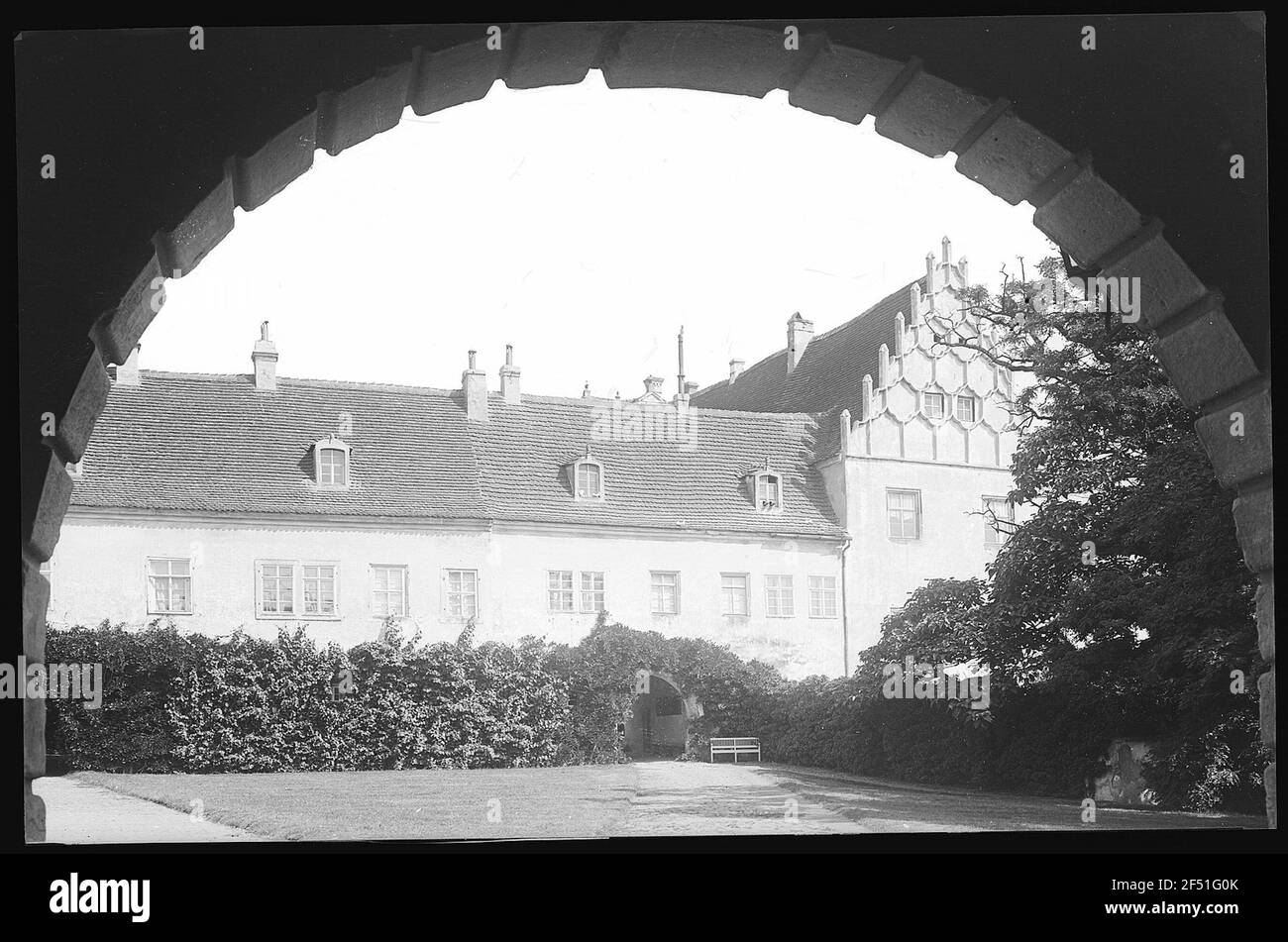 Strehla. Eingang zum Schlosshof Stockfoto