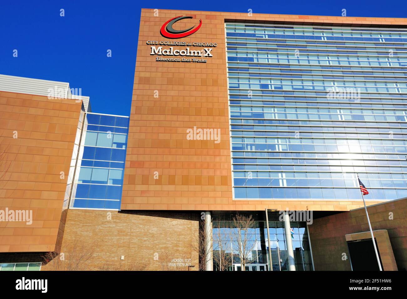 Chicago, Illinois, USA. Das Malcolm X College, eines der City Colleges von Chicago, ist ein zweijähriges College, das westlich des Loop der Stadt liegt. Stockfoto