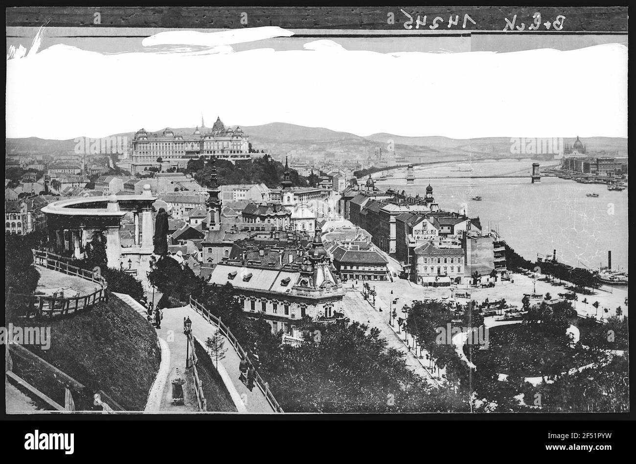 Budapest. Blick von der Gellert auf das Schloss Stockfoto