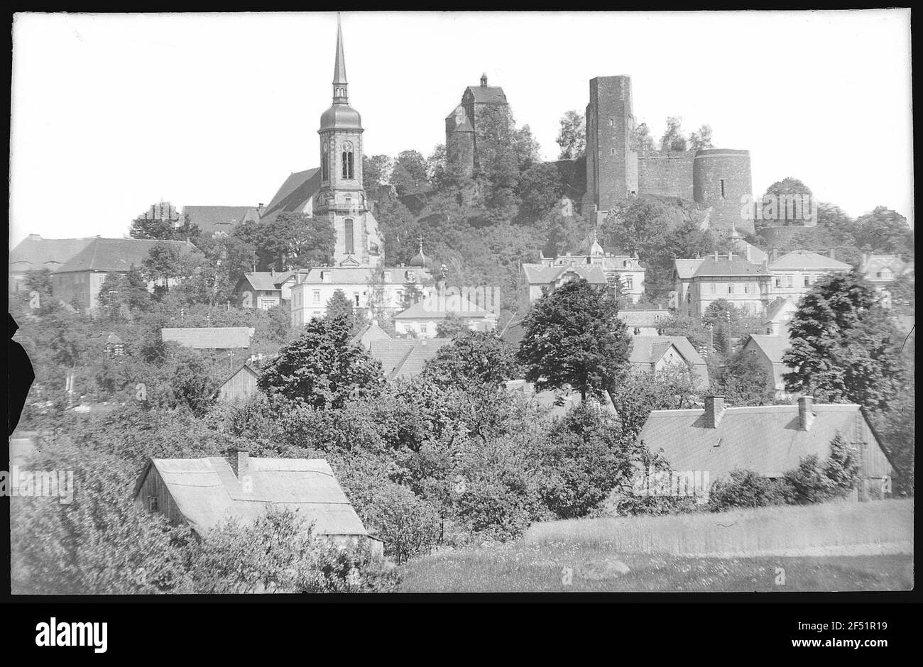 Stolpen. Schloss und Kirche Stockfoto