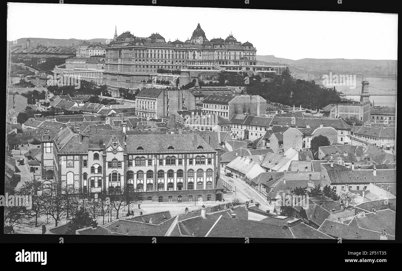 Budapest. Blick von der Gellert auf das Schloss Stockfoto