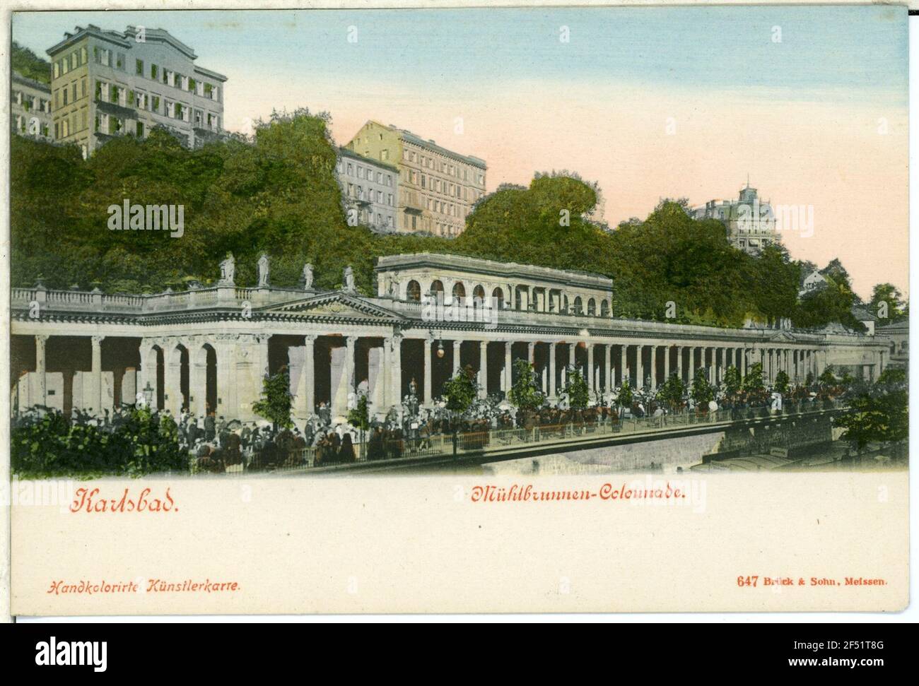 Mühlbrücke Kolonnade Carlsbad. Mühlbrunner Kolonnade (1871/1881) Stockfoto