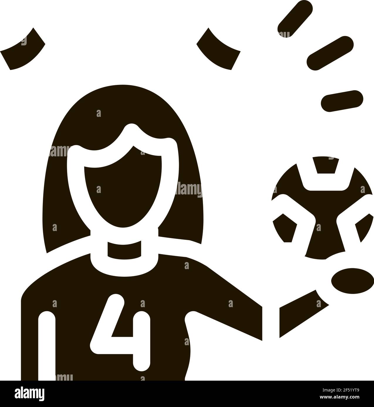 Abbildung Der Ikone "Woman Football Cheerleader" Stock Vektor