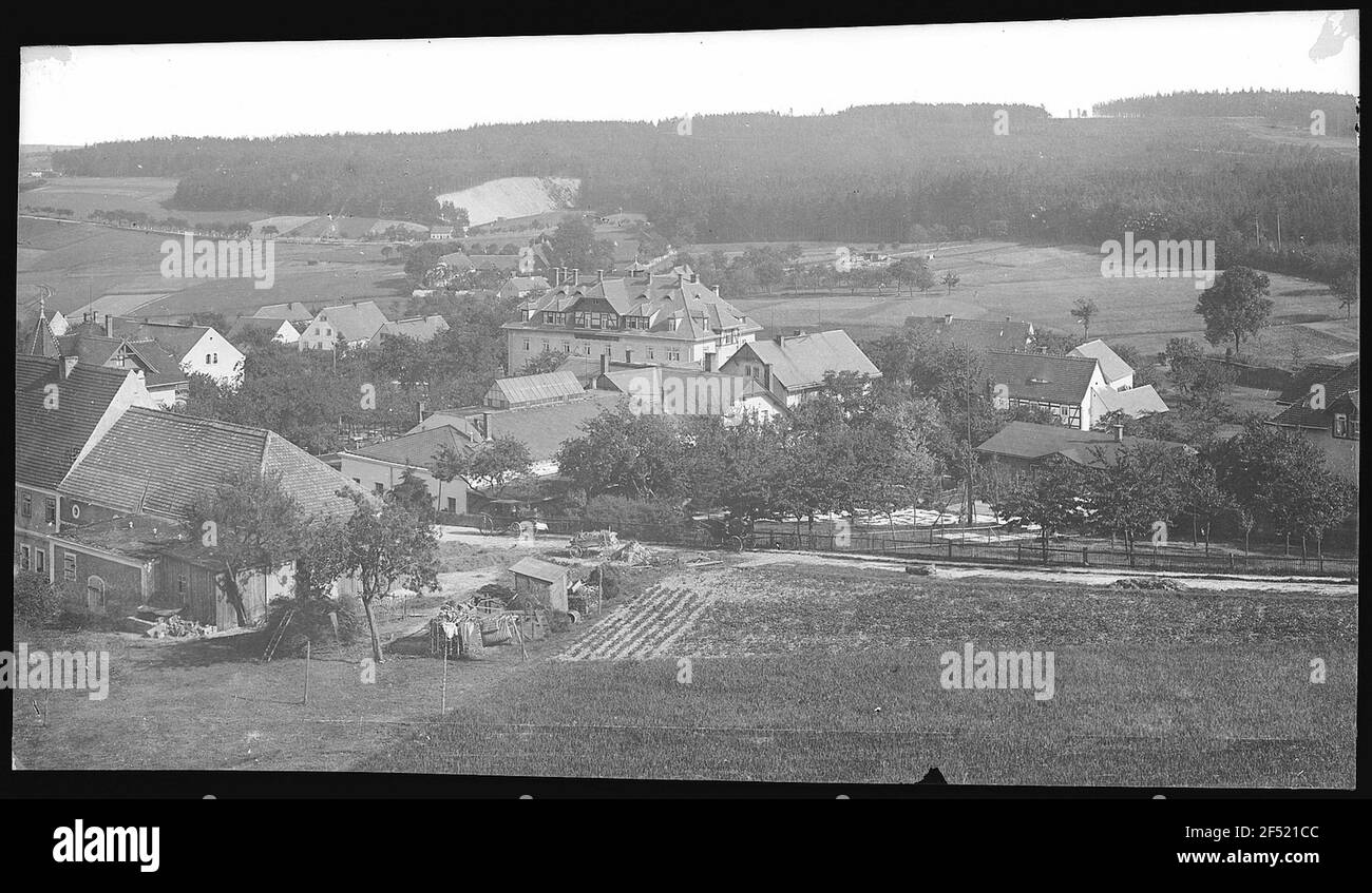 Hardha. Blick über Hartha Stockfoto