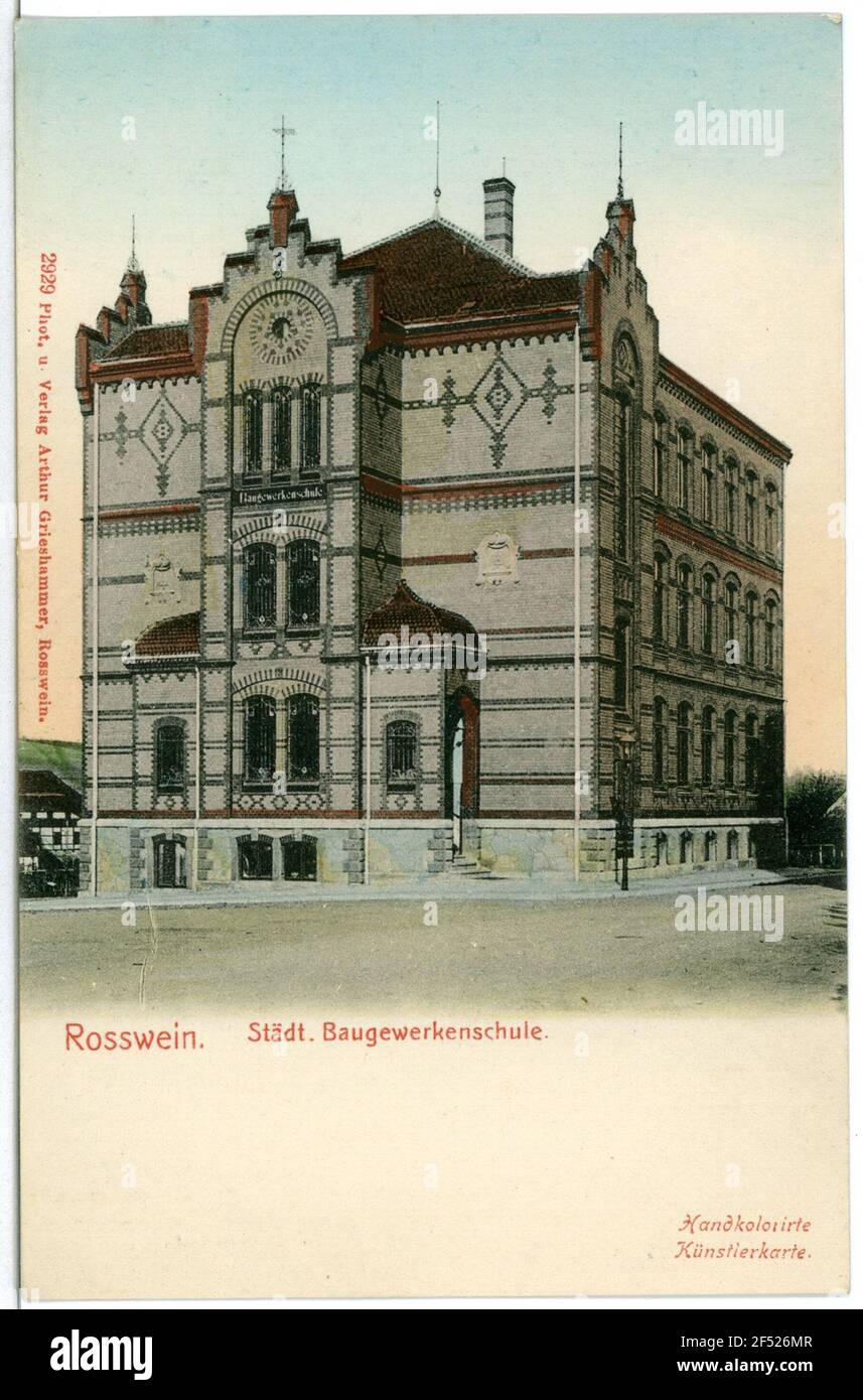 Städtische Baustellenschule Roßwein. Städtische Bauarbeiten Schule Stockfoto