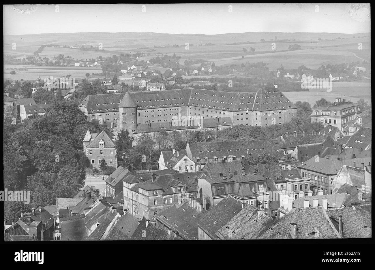 Freiberg. Schloss Freudenstein vom Turm aus gesehen Stockfoto