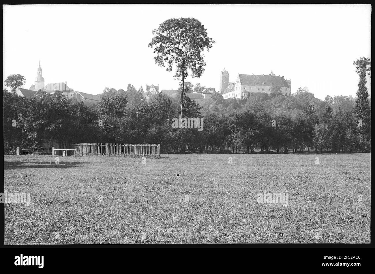 Strehla. Blick auf die Burg Stockfoto