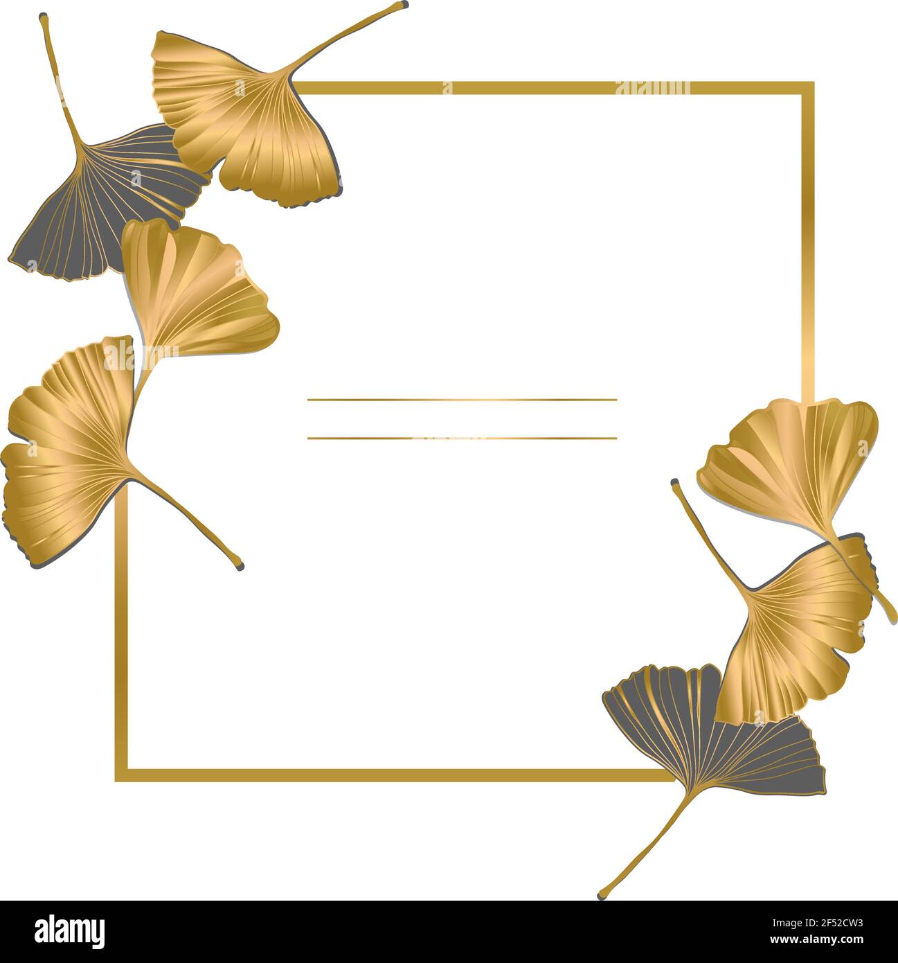 Vektor-Banner von Ginkgo biloba Blätter. Tinte Linie Kunst Design. Speicherplatz Kopieren Stock Vektor