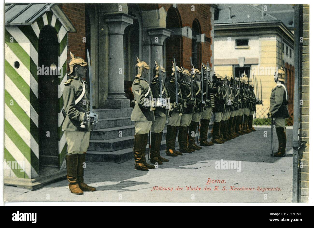 Ersatz der Garde des Königlich Sächsischen Karabiner-Regiments Borna. Ersatz d. Schutz d. K.S. Karabinerregimenter Stockfoto